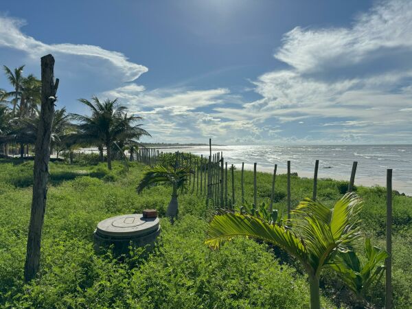 Imagem 2 de Terreno frente ao mar, pé na areia, com três lotes em Fortim
